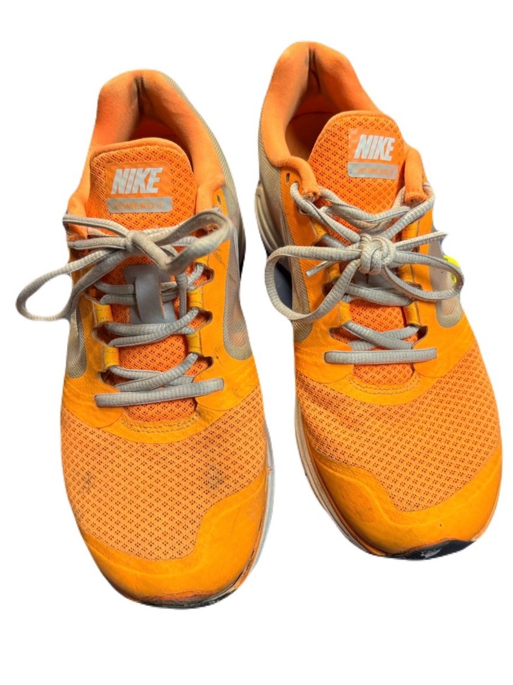 Nike Bright Orange Mesh Running Shoes with Gray Accents